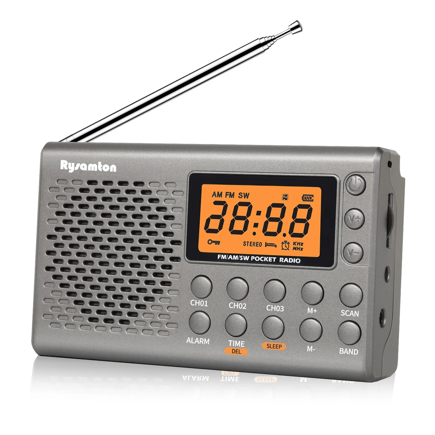 Radio Portátil AM/FM/SW con Reloj, Alarma y Pantalla Digital