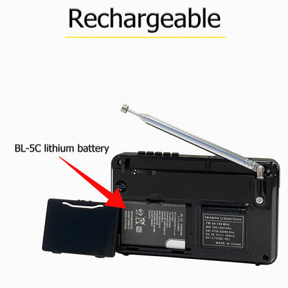 Radio Portátil AM/FM/SW con MP3, Bluetooth y USB