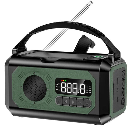 Radio de Emergencia Solar AM/FM con Linterna y Power Bank